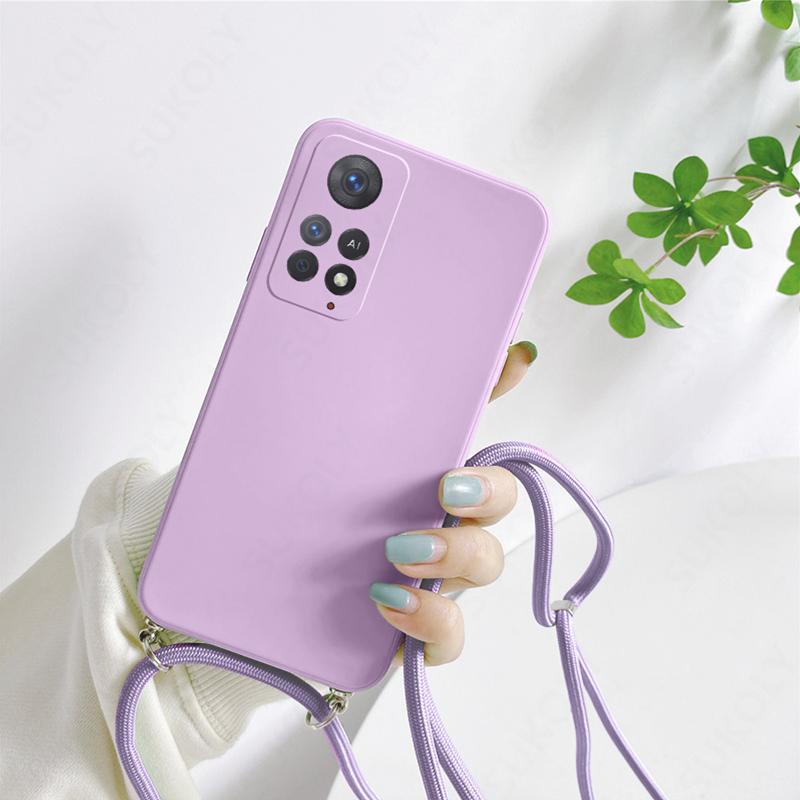 Soft TPU Silicone Lanyard Phone Case For Xiaomi 13T Redmi Note 11 12 13 Pro 5G 11T 13T Pro Poco X5 F6 Pro 11S Crossbody Cover