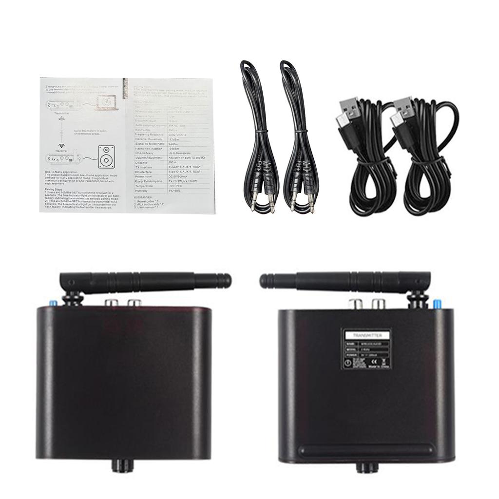 100M Wireless Sound Transmitter High Fidelity Stereo 24bit 192KHz Lossless Transmission for Home Theater