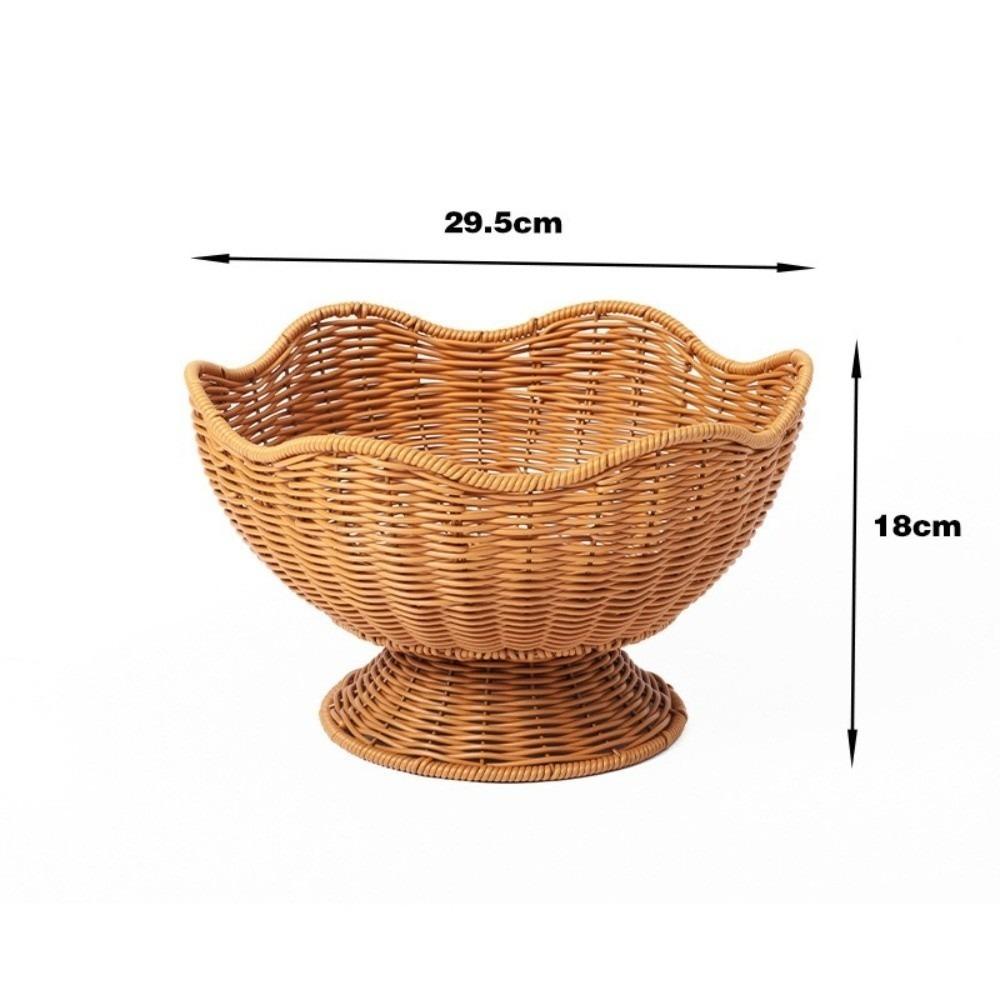 Multipurpose Fruit Basket Traditional Style Open Top Vegetable Basket Hand Woven Natural Rattan Storage Basket