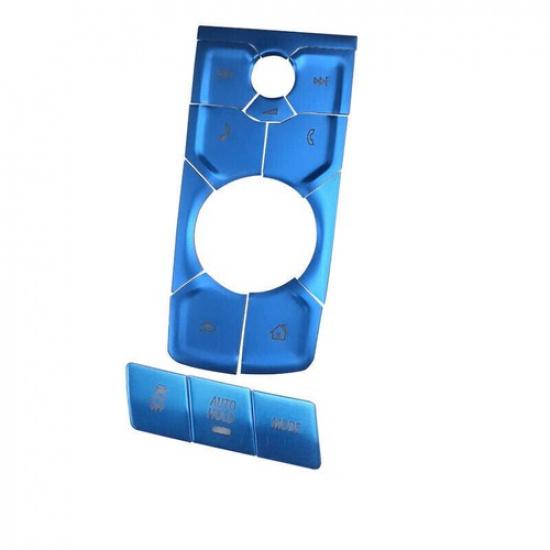 Aluminum Central Console Button Cover Decoration 13X For Cadillac XT5 Blue