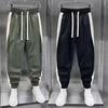 Men's Cargo Pants Sweatpants Drawstring Waist Joggers Pants with Pockets Letter Print Color Blocking Loose Pants for Sports Street