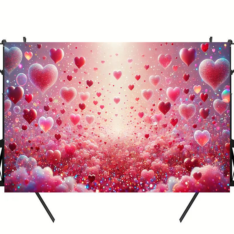 2D flach 1 lebendiger herzförmiger Thema Polyester Fotografie Hintergrund - Valentinstag Geburtstag und Jahrestag