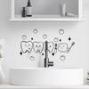 Cartoon Tooth Design Wall Sticker Pvc Waterproof Easy To Tear And Install For Bathroom Bedroom Washbasin Home Decoration