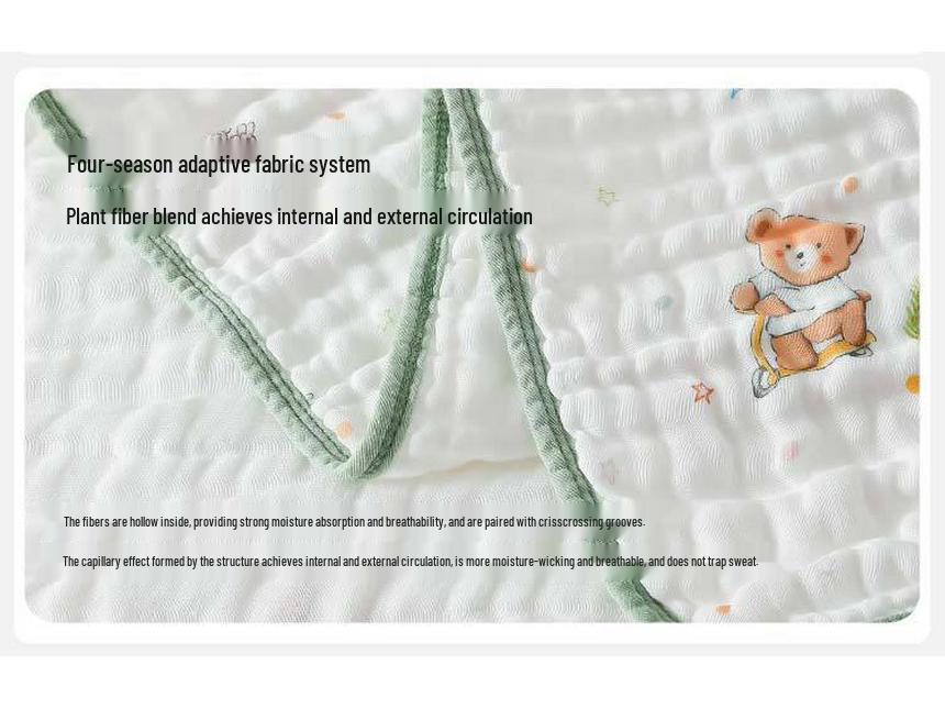 6-Layer Bamboo Cotton Bath Towel with Border