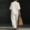Women's Casual  V-neck Pullover Top With Loose Waist Pants Set