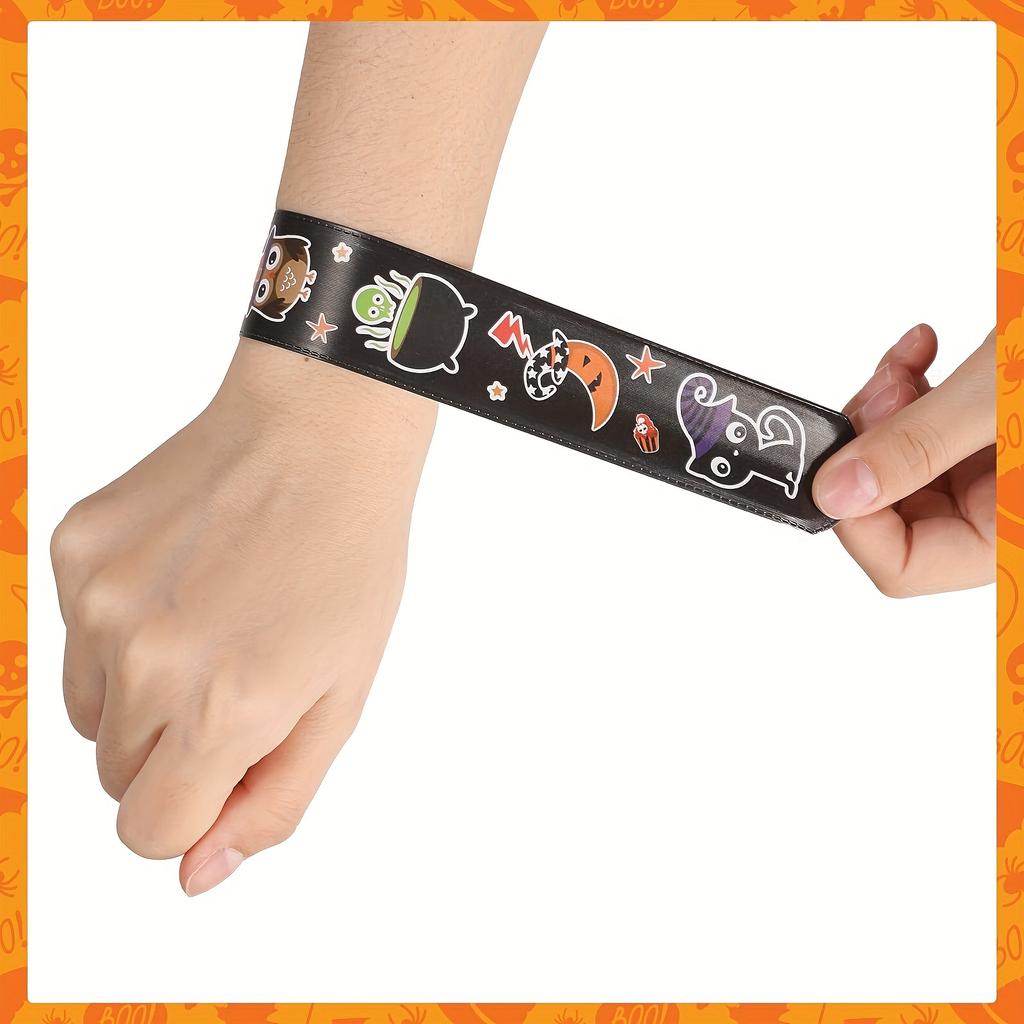 24 STK Halloween Festgaver Slap Armbånd Leker Gaver Halloween Armbånd Slap Armbånd
