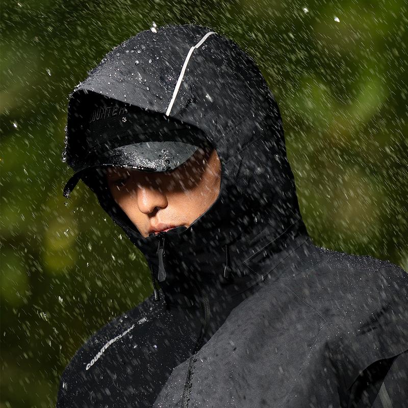 Li Ning CF Su Wan Long Jia Breath Serie Winddichte Wasserdichte Wanderjacke Unisex Jacke Schwarz AEMU047-3