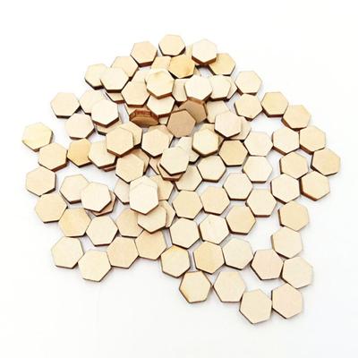 200Pcs 1cm Wooden Hexagon Handcraft Tags Pendant Decoration DIY Ornament Tool