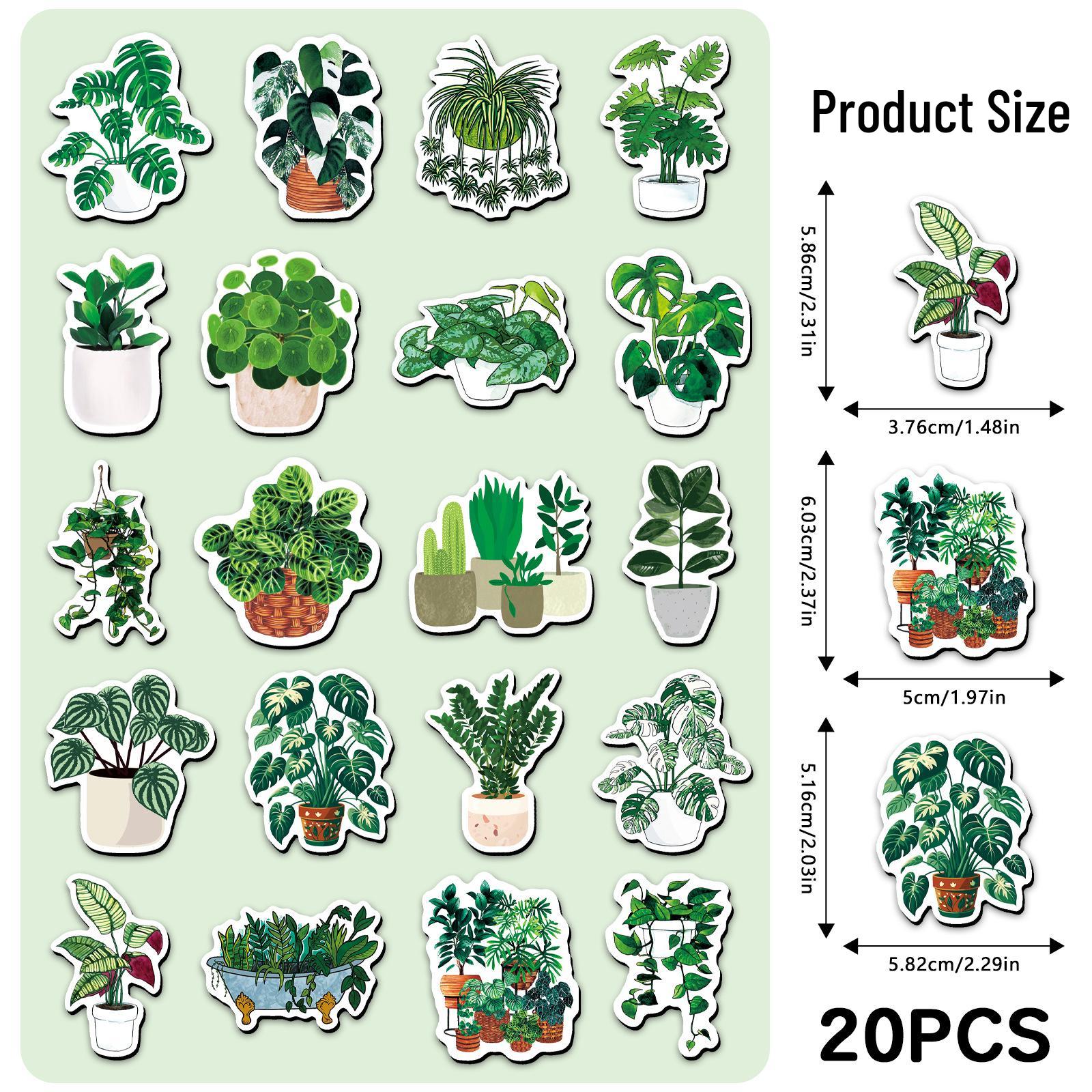 20pcs Soft Green Plant Magnets: DIY Potted Plant Decor for Fridges & Cabinets