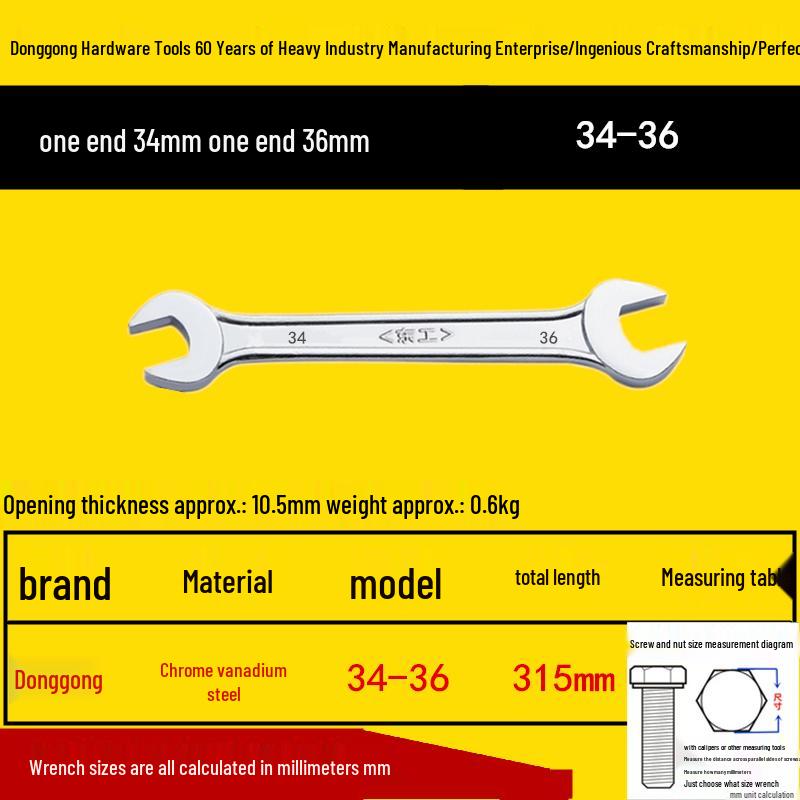 Donggong Professional Double-Ended Open-End Wrench and Crab Fork Pliers - National Standard Hardware Tools.