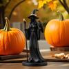Halloween Witch Statue Spooky Desktop Ornament for Mantel Office Living Room