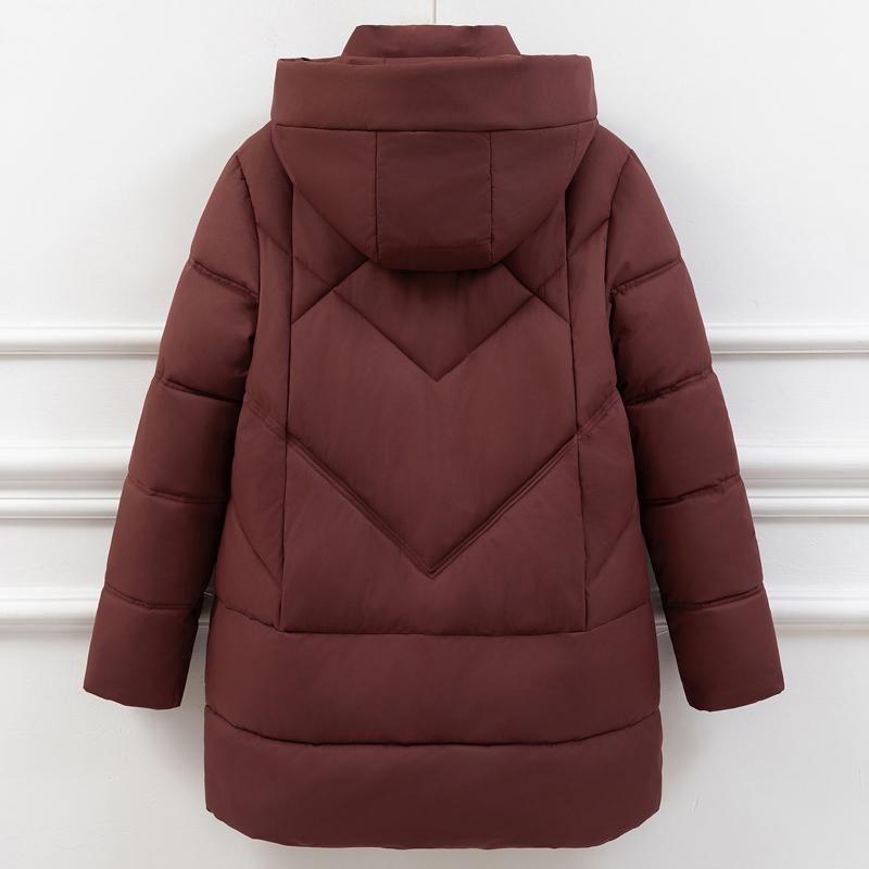 Mărimi Mari XL-5XL Femei de Vârstă Mijlocie Paltoane de Iarnă cu Glugă Casual Parka Lungă Jachete Groase și Călduroase pentru Femei