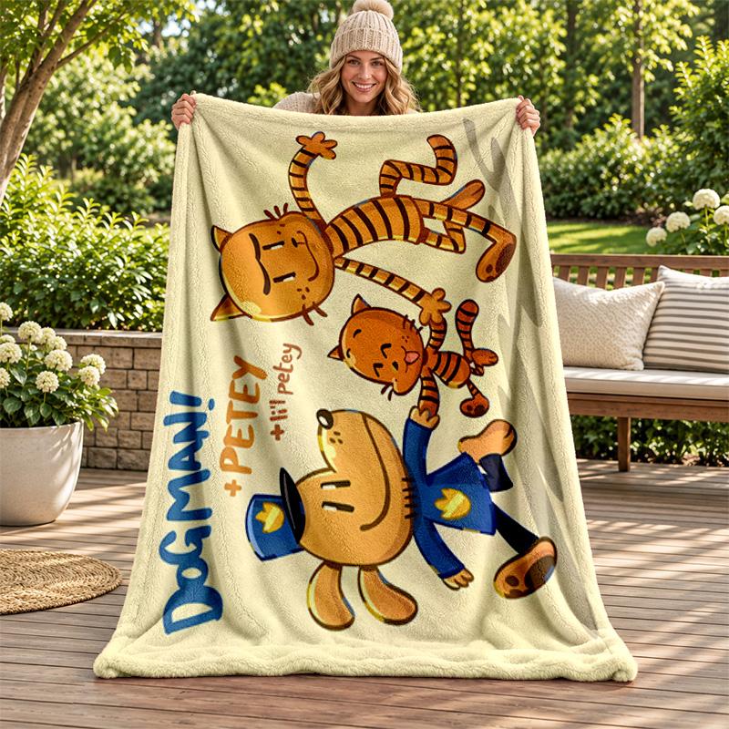 Dog Man blanket Flannel Blanket Soft Cozy Plush Throw for Sofa Bed Lightweight Home Decoration Gifts for Christmas various holidays