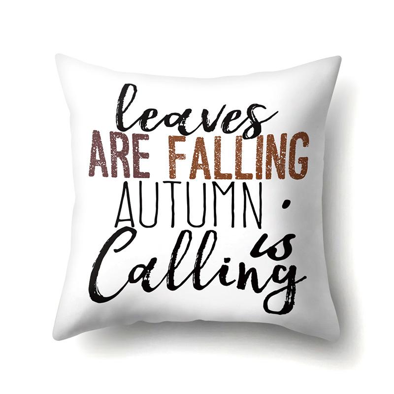 Thanksgiving Pillowcase Blessing Maple Leaf Pumpkin Sofa Cushion Cover Office Home Living Room Pillowcase