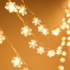 Christmas Snowflake String Lights LED Fairy Lights USB/Battery Powered Garland New Year's Wedding Party Xmas Decorations