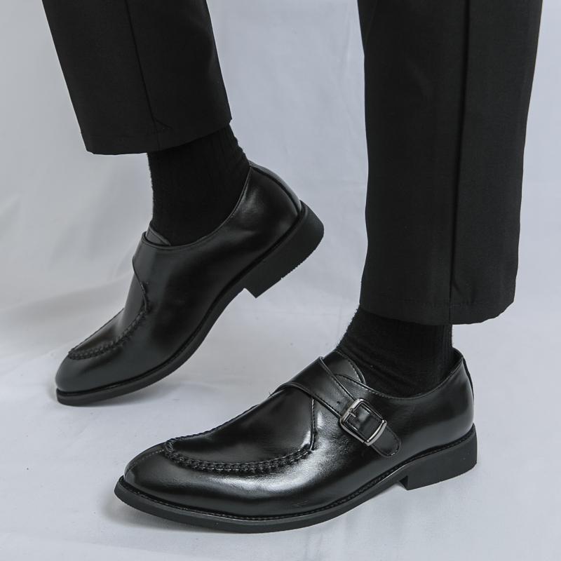 Men's Pointed Toe Leather Loafers New Driving Moccasins Leather Sole Formal Business Shoes for Mens Wedding Office Dress Shoes