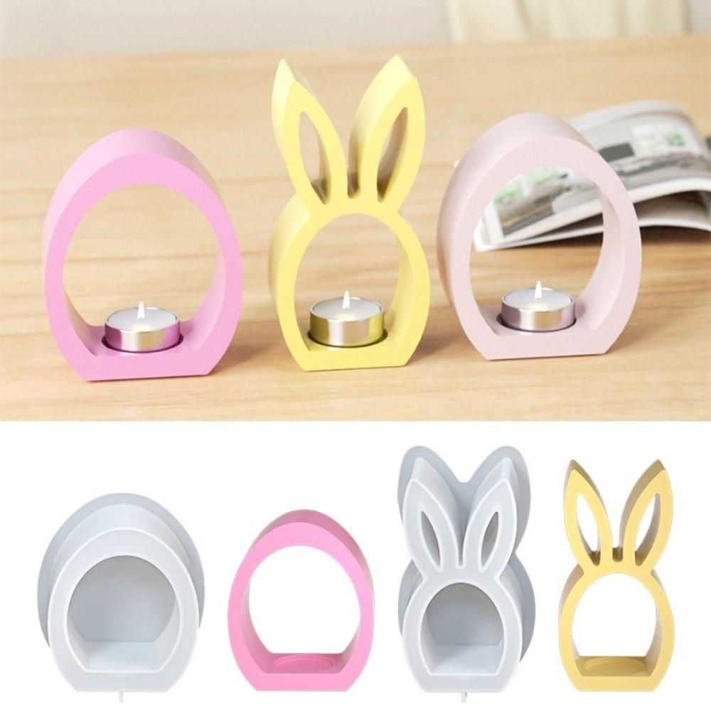 Reusable Easter Rabbit Mold Handicrafts Tea Light Cup Holder  Easter Decoration