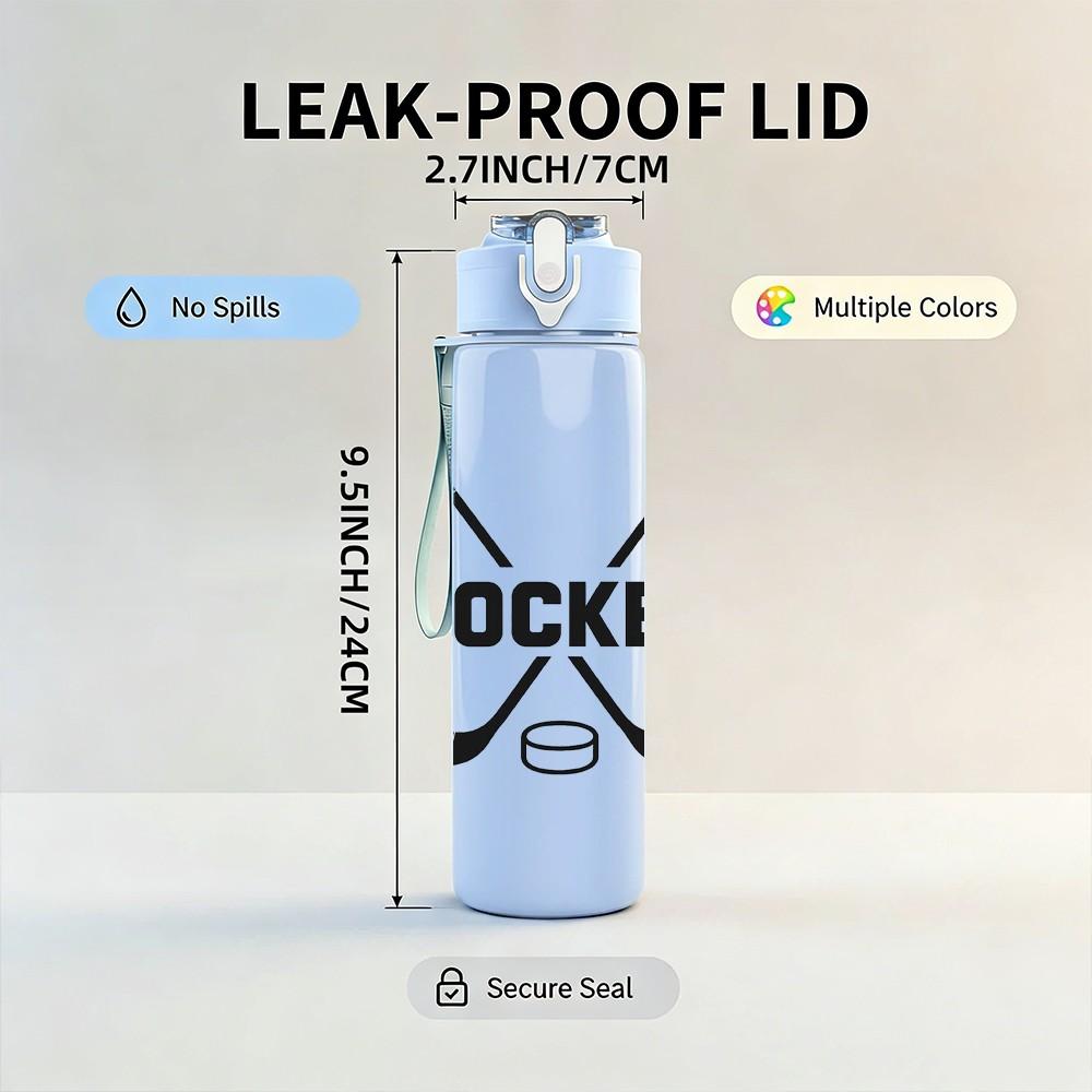 1PC Hockey Stick Cross 750ml Color Plastic Sports Water Bottle Leakproof Flip Straw Lid Suitable for Sports Office Home Use