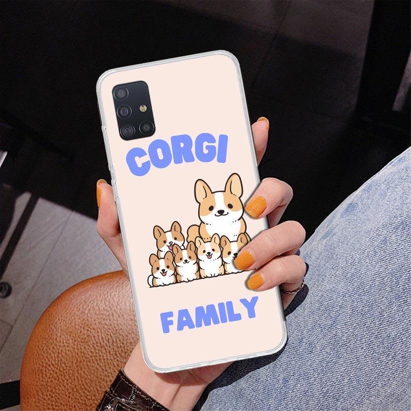 Cartoon Corgi Cute Dog Phone Case For Samsung Galaxy A52 A32 A22 A12 A51 A31 A50S A30S A20S A10S Note 20 Ultra 10 Plus S10 A72 A