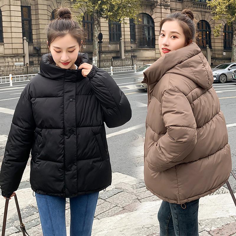 

Зимний модный новый теплый повседневный пуховик с капюшоном в минималистском стиле с длинными рукавами