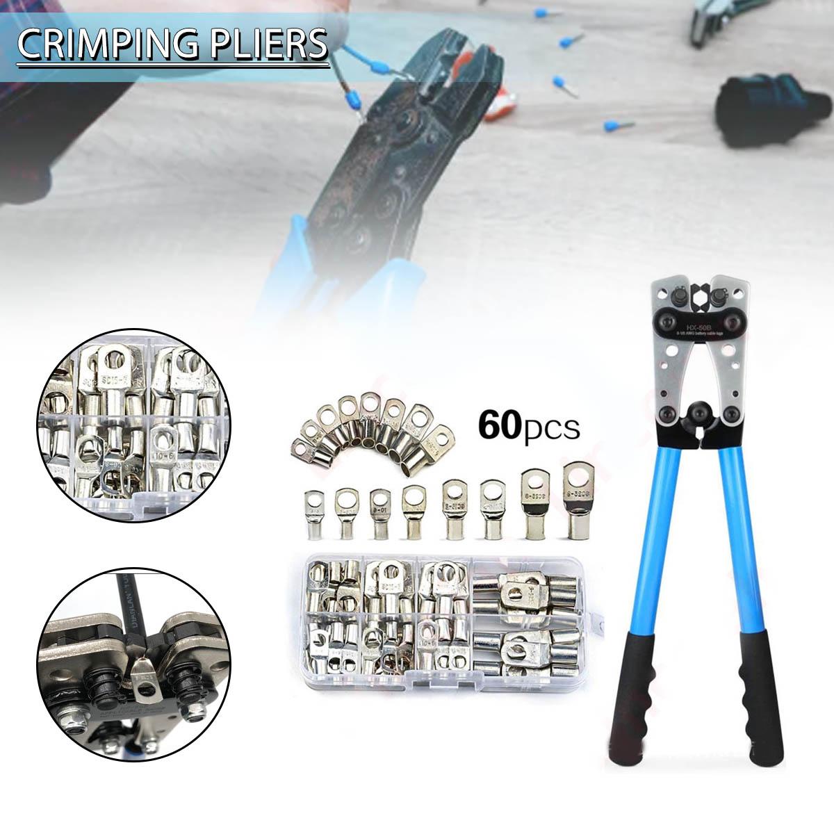 

Инструмент для обжима кабельных наконечников аккумуляторной батареи PDTO Инструмент для обжима проводов с 60 медными наконечниками