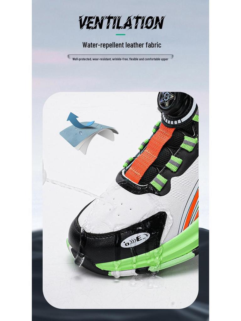 2024 Herbst Wasserdichte Leder Kinder Basketballschuhe mit Drehverschluss