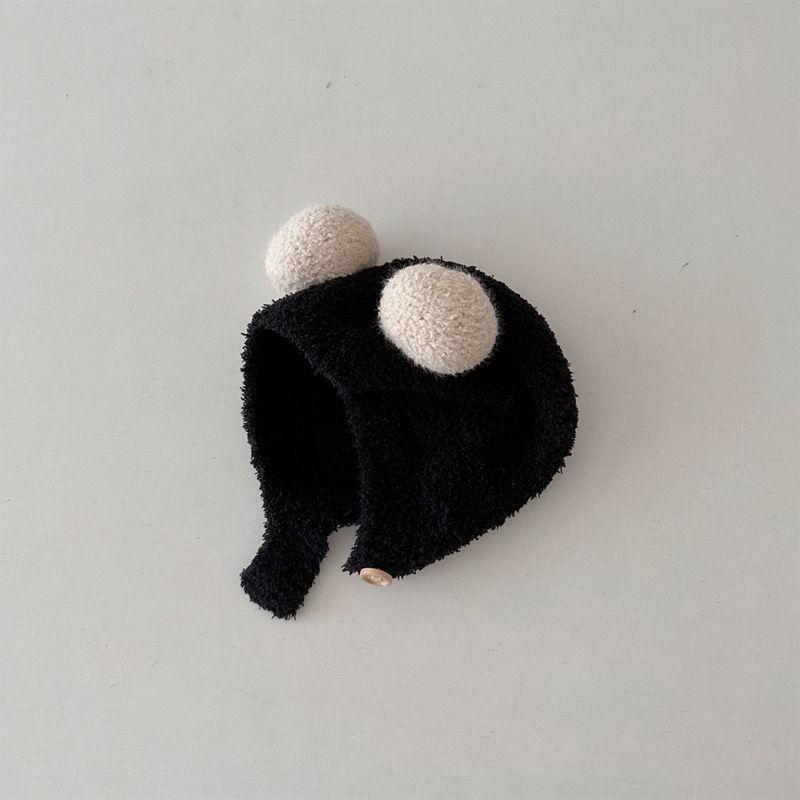 Cute Baby Hats Winter Warm Infant Beanie Cap With Ball Kids Girl Boys Kids Warm Woolen Ear Protection Pullover Hats