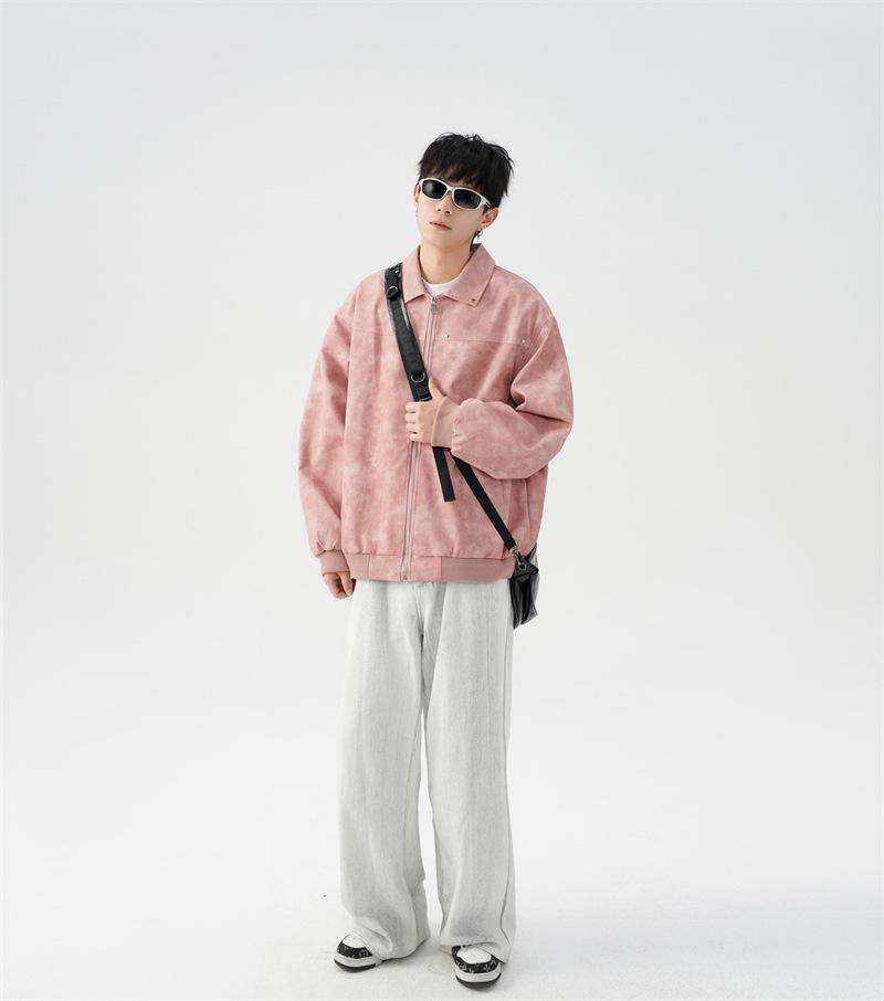 Unisex American Retro Maelard Jacket: Spring/Autumn Turn-Down Collar Motorcycle Leather Coat with Rivets.