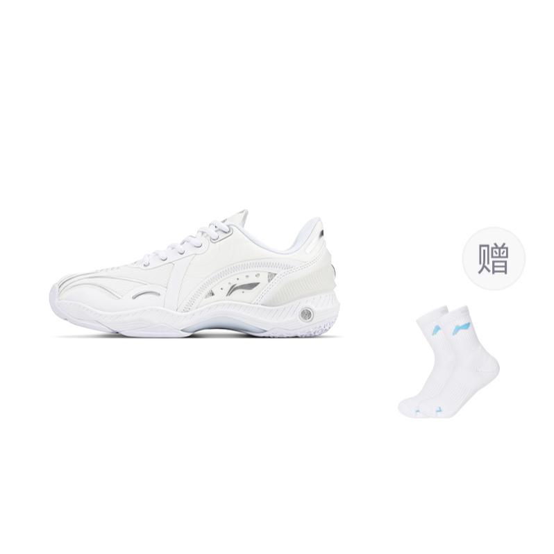 Li Ning Raid Cushioning, Wear Resistant Low top Badminton Shoes Unisex White Beige AYZT009-3