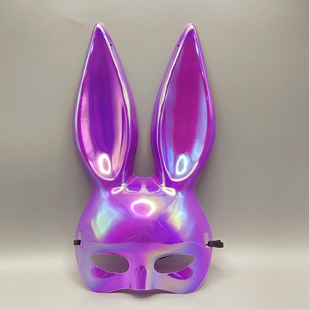 Glossy Electroplated Bunny Mask for Christmas and Halloween Parties