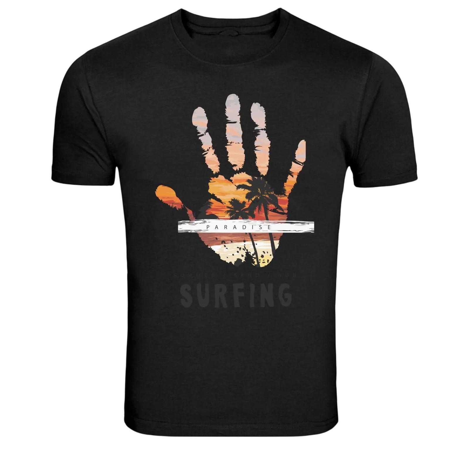 Райский Серфинг Палм-Бич Закат Графическая Футболка L