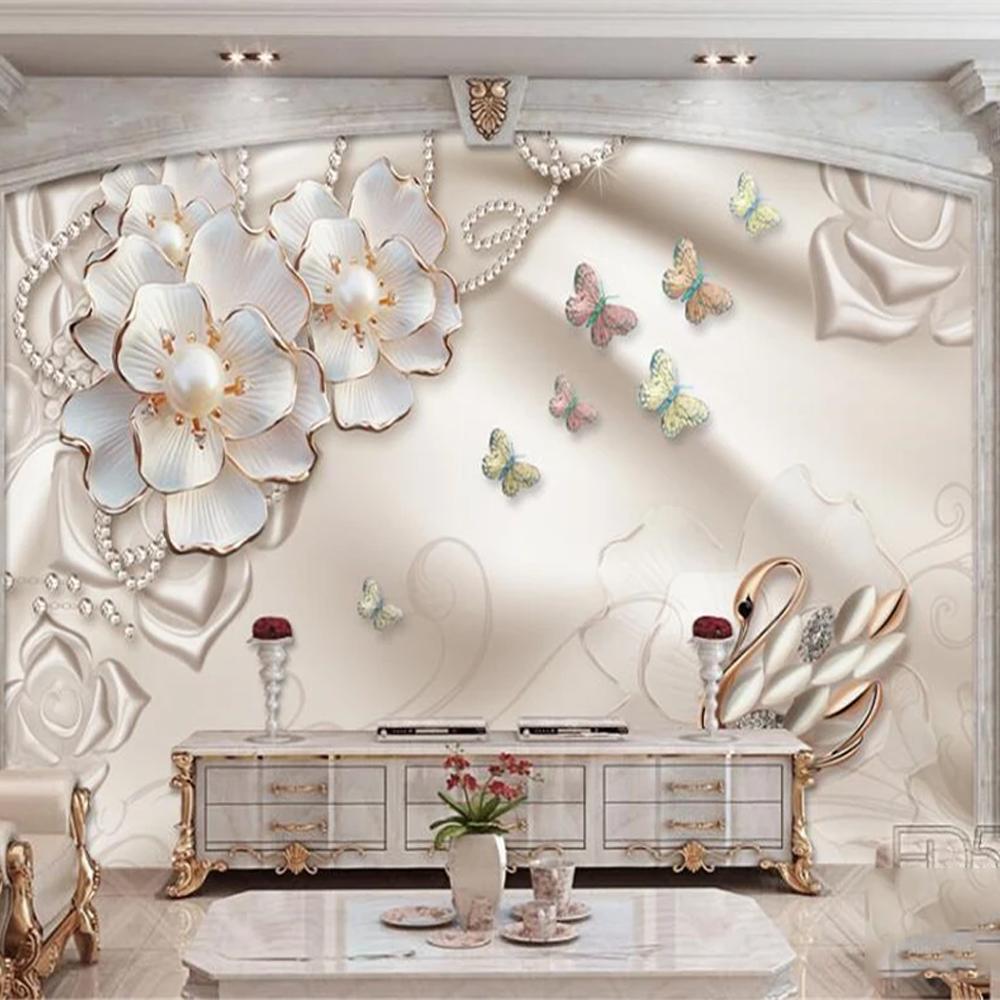 Tapet 3d Bijuterii de lux Flori Tapet 3d Sufragerie Dormitor Fototapet