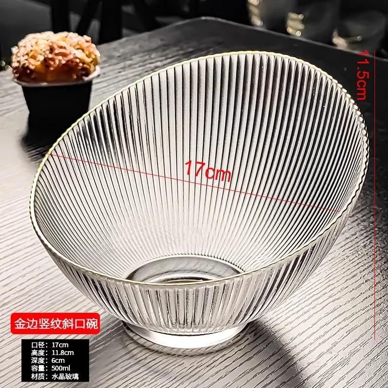 Křišťálová skleněná nakloněná mísa na ovoce Salátová bufetová mísa Špičková vynikající mísa Kuchyňské nádobí Talíře na ovoce a svačinu Speciální talíře