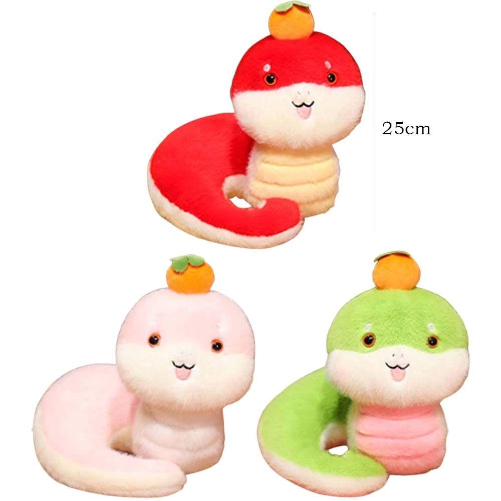 Cute Snake Year Mascot Toy 25cm Lucky Snake Doll Plushies Snake Plush Doll Toy  Birthday Gifts