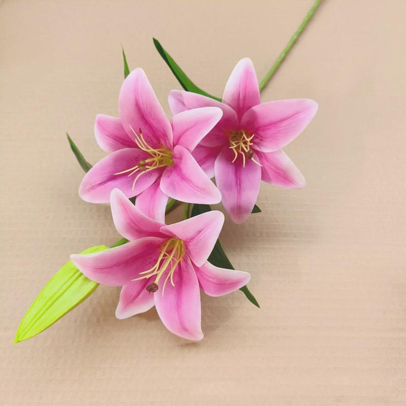 10 Heads Artificial Lily Flowers European Multi Color Bridal Fake Flower Bouquet Wedding Home Party Decoration Flowers