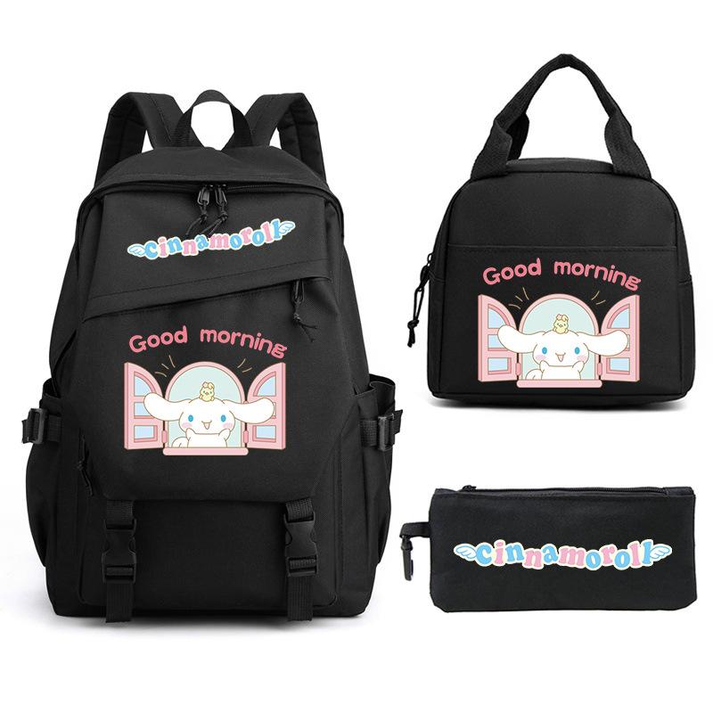 Cartoon Puppy Printed Schoolbag Set Backpack + Lunch Bag + Pencil Case Three-Piece Set