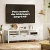Meuble TV - HOMCOM - 65 pouces - 3 tiroirs et 3 étagères ouvertes - panneau de particules et MDF - 152x39,5x50cm - blanc