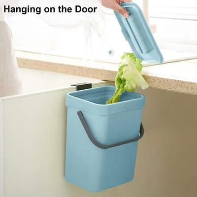 Small Plastic Trash Can, Hanging Small Trash Can With Lid Under Sink For Kitchen,Food Waste Bin ,Mountable Garbage Can Bathroom