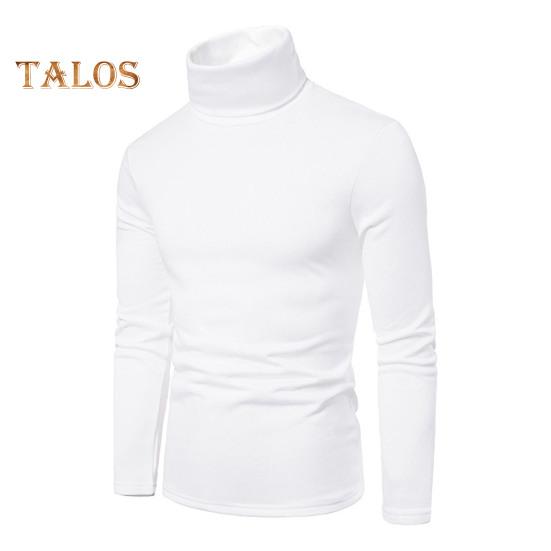 Spring Autumn Men Fitness Top Slim Fit High Collar Stretchy Long Sleeves Solid Color Pullover Fitness Sport Top Winter Bottoming Clothes