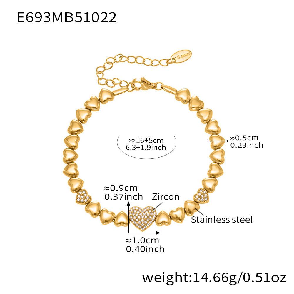 Qiong Yao Heart & Seahorse Multi-Charm Full Diamond Beaded Bracelet