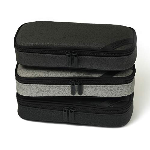 LOONLOON 663 Stone Pencil Case, Black, Large Capacity, Stylish, Two-Story, Multifunctional