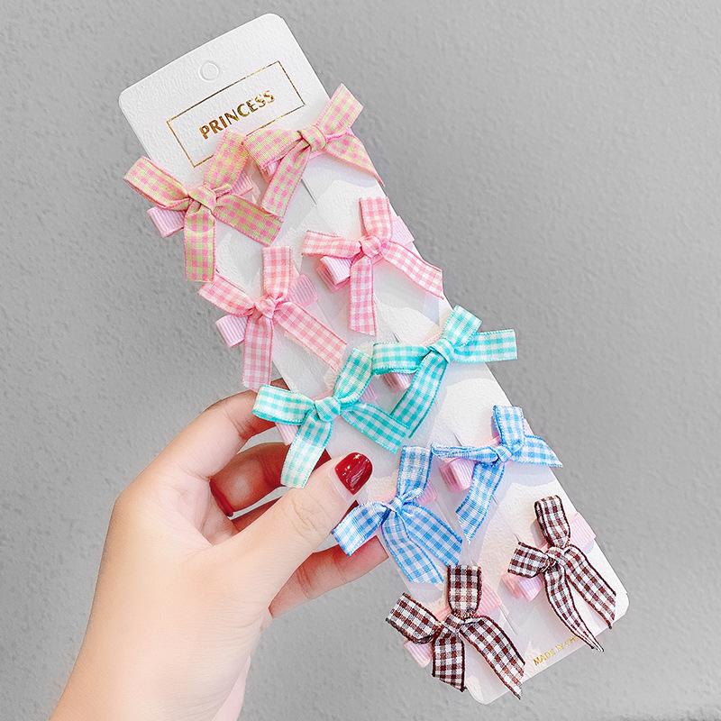 10Pcs Baby Bow Hair Clip Children's Bangs Headdress Girls Cute Little Hair Clip Broken Hair Clip Princess Hair Accessory