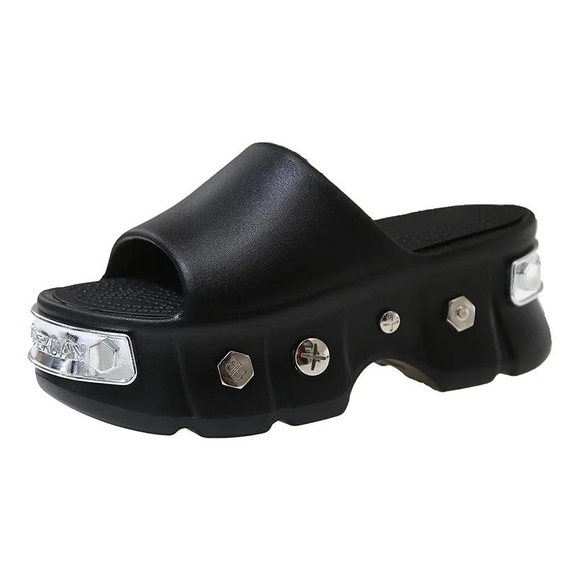 Fashion Summer Ins Women's Men Large Size Thick Bottom Sandals Couples Letter Casual Slippers Unisex Adult Beach Shoes Size 35-40