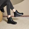 Leather platform Martin boots women's 2025 new autumn and winter retro Chelsea boots black casual short boots