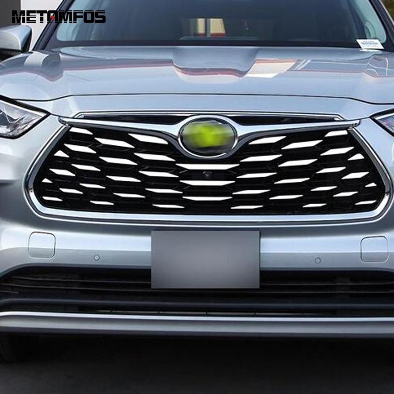 For Toyota Highlander Kluger Hybrid XU70 -2025 2026 Front Center Grille Racing Grill Molding Trim Accessories Car Styling