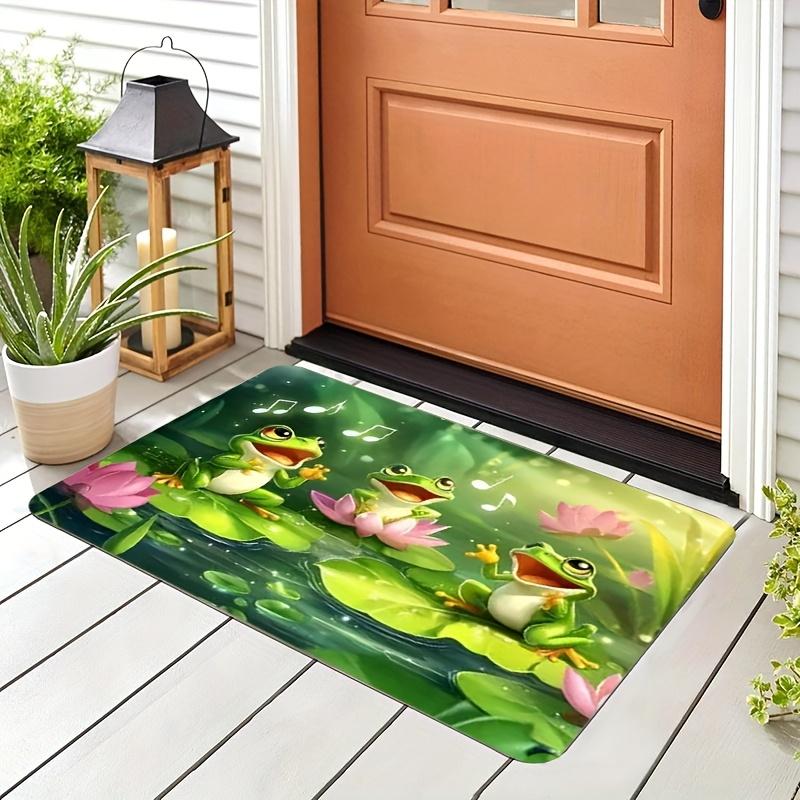1Pcs Anti Fatigue Kitchen Rugs,  Frogs  Print Waterproof Non-Slip Thick Cushioned Kitchen Mat Heavy Duty Comfort Standing Mat for Kitchen