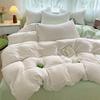 Super Soft Bed 4Pcs Set, Pure Washed Cotton Quilt Cover, Bed Sheet Full Quilt Cover, Bed Hat Student Three 4-Piece Set