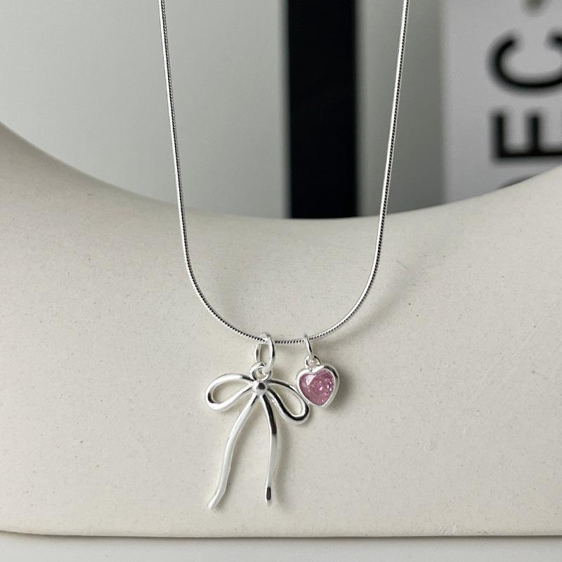 Sweet Colorful Crystal Bead Bow Necklace for Women Girls Bohemian Handmade Beads Chain Choker Necklace Fashion Jewelry Gifts