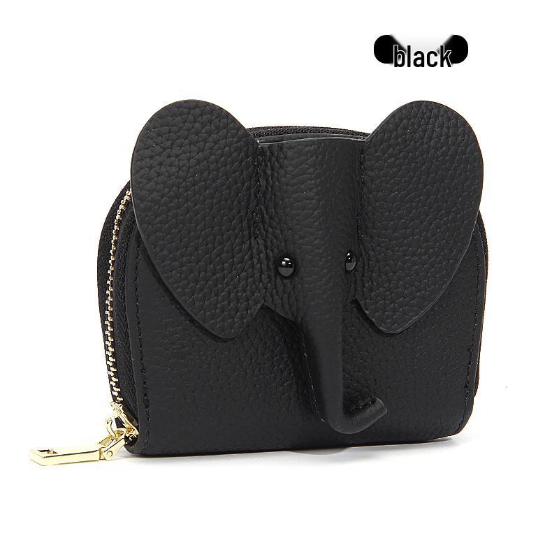 

Креативный кошелек на молнии с изображением слона: Натуральная кожа, Вместительный картхолдер с множеством отделений.