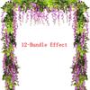 1.8M White Silk Wisteria Artificial Flowers Vine Garland Plants for Room Wedding Arch Decoration Fake Plant  Flower Wall Decor